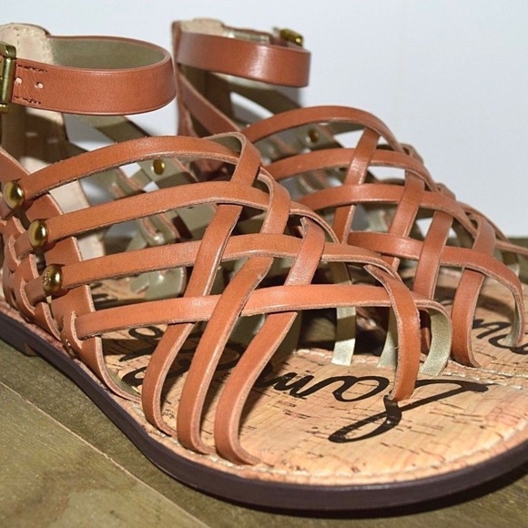 Sam Edelman Shoes - Saddle Brown Gardener Leather Gladiator Sandals
